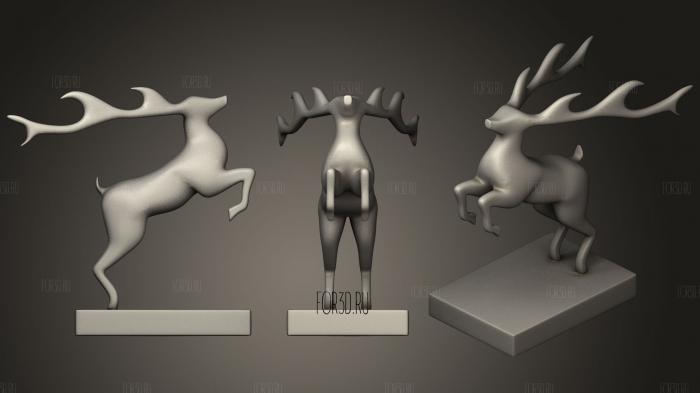 Deer Statue stl model for CNC